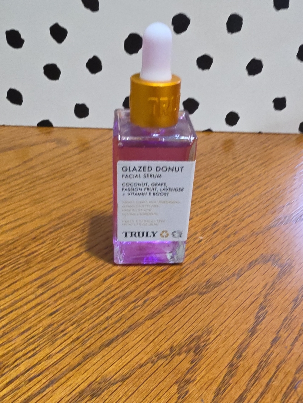 TRULY Facial Serum Bottle in Purple & Gold Dropper